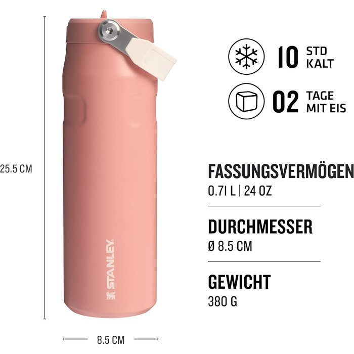 Термокружка Stanley Flip Straw 2.0, 700 мл, Sienna: Зберігає холод до 17 годин, з трубочкою, BPA-free, для напоїв, миється в посудомийній машині