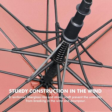 NINEMAX Парасолька велика, стійка до вітру, автоматична, для чоловіків та жінок, L/XL/XXL, подвійний купол, вентильована (Рожева, XXL / 172 см)