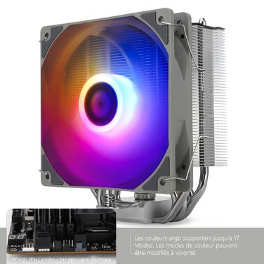 Thermalright Assassin King 120 SE ARGB - Кулер для CPU з RGB підсвічуванням, 5 heatpipes, тихий вентилятор TL-C12C-S, сумісний з AMD AM4/AM5 та Intel LGA 1700/1150/1151/1200