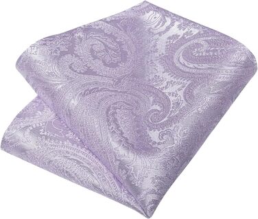 Набір краватки, хустинки та затискачів для манжет DiBanGu Paisley Lavendel7901 - Офіційний, весільний, діловий стиль