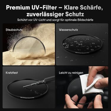 Захисний UV-фільтр Rollei Premium 77 мм для об'єктивів камери, багатошарове покриття, світлопропускання 99%