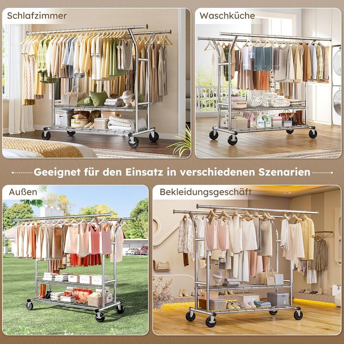 Підвісна шафа для одягу з висувною конструкцією та двома сітчастими полицями, максимальне навантаження 200 кг, великий об'єм для зберігання одягу та аксесуарів