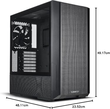 Корпус Lian Li LANCOOL 216X: Midi-Tower, сталь, чорний, з високим повітряним потоком, 160 мм вентилятори (без RGB)