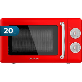 Мікрохвильова піч Cecotec Proclean 3110 Retro Green: 700 Вт, 6 рівнів, таймер до 30 хв, функція розморожування, механічне керування, зелений колір, сталевий фініш