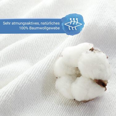 Velfont Mattress Cover (2-Pack) 90x200cm Cotton Terrycloth with Zipper Oeko-TEX Certified