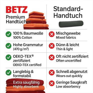 Набір рушників Betz Premium 12 предметів, 100% бавовна, Oeko-TEX, висока щільність, колір червоний рубін (душові, рушники для рук, гостьові та рукавички)