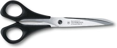 Професійні ножиці Victorinox 16 см, надгостре лезо, чорна ручка, нержавіюча сталь