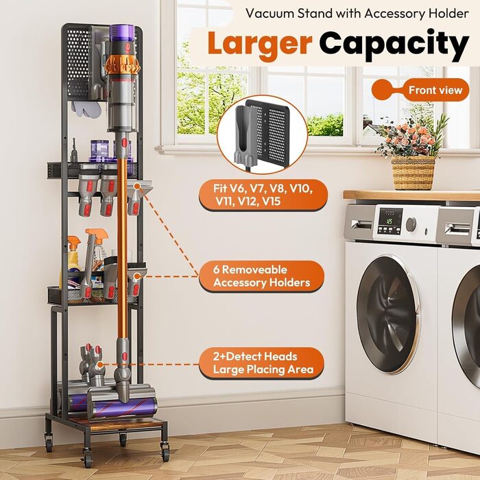 Підставка для пилососа Bikoney сумісна з Dyson V15, V12, V11, V10, V8, V7, V6, Gen5, з аксесуарами та місцем для зберігання