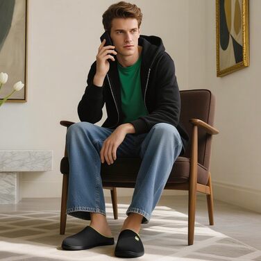 Тапочки домашні WateLves для жінок та чоловіків, з меморі-піною, бавовна, зелені/чорні, 42/43 EU