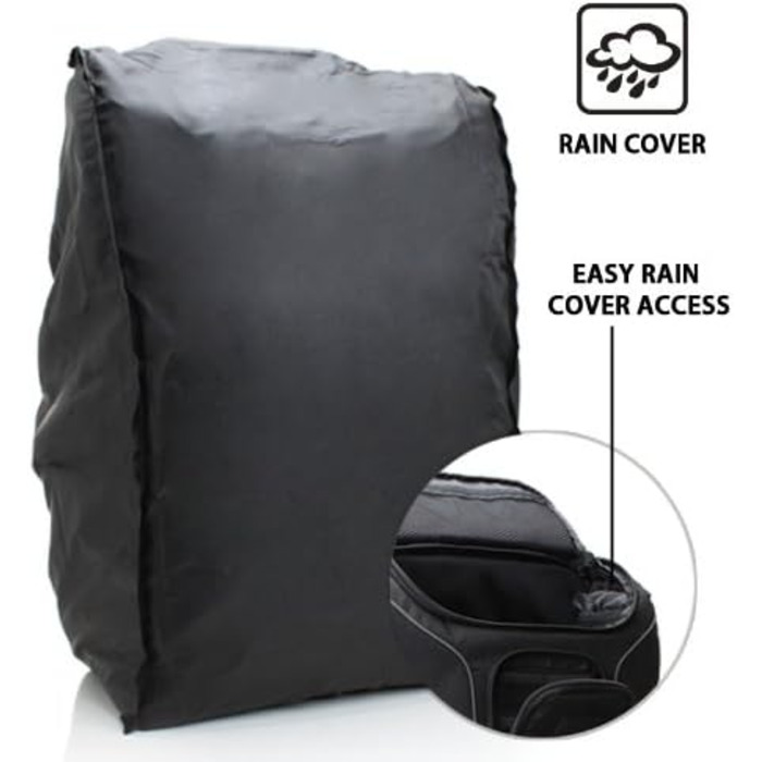 Рюкзак для камери USA Gear DSLR з відділенням для ноутбука 43,18 см, водонепроникний, з кріпленням для штатива, чорний