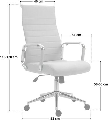 Офісне крісло SVITA Comfort - поворотне, для начальника, штучна шкіра, білий колір