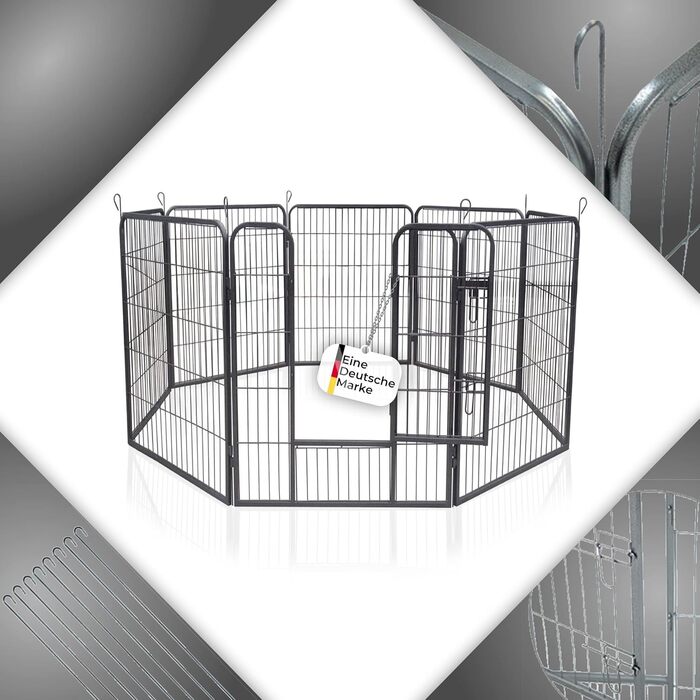 Клітка для цуценят Zoomundo 100 см, XL, чорна: загін для тварин, загін для цуценят, клітка для собак