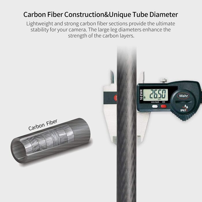 Штатив SIRUI ST-125+ST-10X з відеоголовою для панорамної зйомки, карбонове, для DSLR, 4 секції, 166см, 3кг