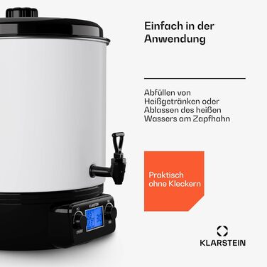 Klarstein Biggie Small - Canning Machine, Canning Pot, Preserving Pot, Mulled Wine Maker, electric, 16L capacity, 2000 watts, adjustable temperature, timer up to 120 minutes, (White, 27 Liter (digital))