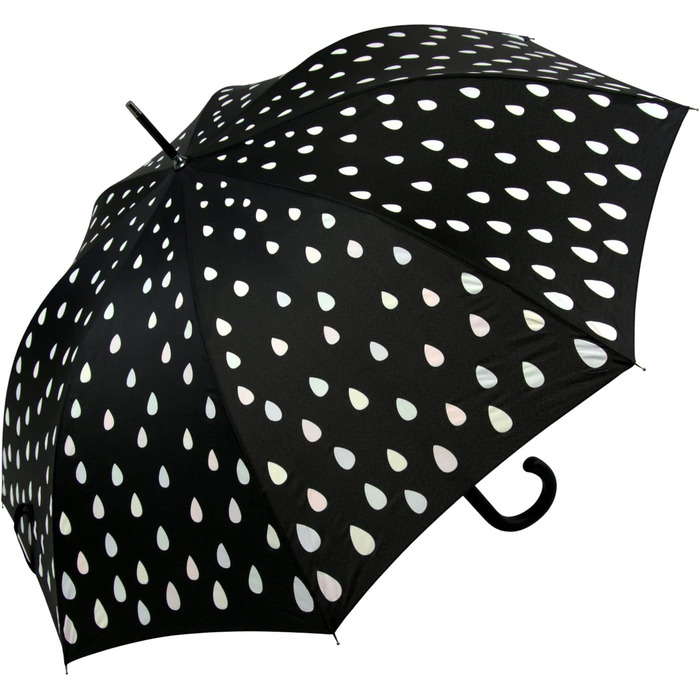 iX-brella Fiberglass Automatic Umbrella with Color-Changing Wetprint - Raindrops Color Change Umbrella