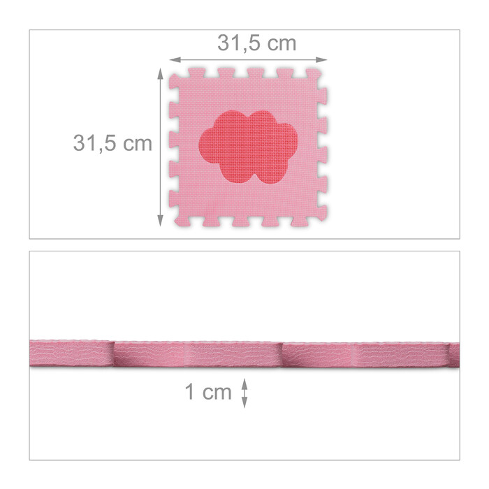 Relaxdays 52-piece puzzle mat with border and motifs