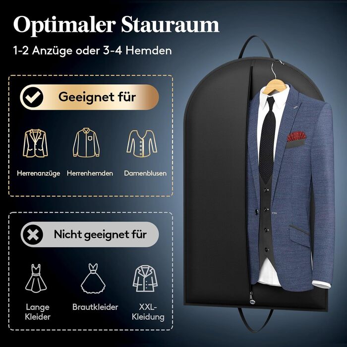 Чохли для одягу Lifewit 100x60 см (3 шт) – для костюмів, піджаків, блейзерів. Захисний мішок для одягу з мішком для взуття, 120 GSM, для подорожей та зберігання.