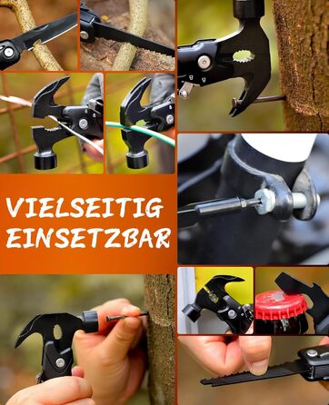 Багатофункціональний молоток-мультитул 14-в-1: плоскогубці, пилка, викрутки та інше. Компактний інструмент для кемпінгу, туризму, виживання, авто-надзвичайних ситуацій. Чудовий подарунок для чоловіків, на День батька для тата