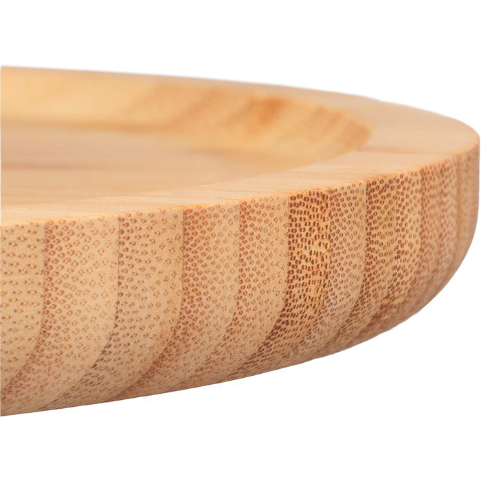 Relaxdays Bamboo and Ceramic Tiered Serving Tray, 3-Tier, DxH: 30 x 36 cm (Diameter x Height) for Cookies, Fruit, Snacks, natural white