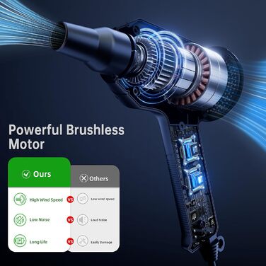 Електричний пилосос для пилу ATENGEUS 500W з регулюванням швидкості для ноутбука, ПК, офісної техніки та диванів