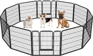Клітка для цуценят Yaheetech 12-ти кутова, 80 см, вольєр для собак, переносне огородження