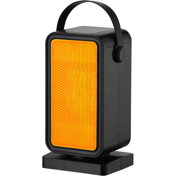Електричний обігрівач з економним споживанням енергії 600W, керамічний PTC обігрівач з захистом від перегріву та перекидання, термостат, таймер 12 годин, для офісу, дому, гуртожитку, ванної кімнати
