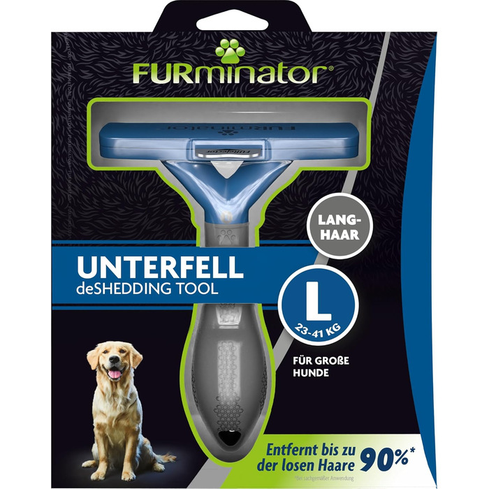 Furminator для собак великих порід: щітка для видалення підшерстка, покращене моделювання (довгошерсті)
