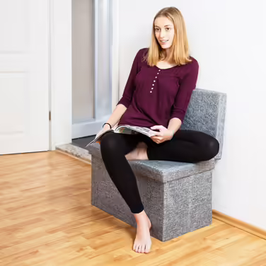 Relaxdays Folding Stool with Backrest L