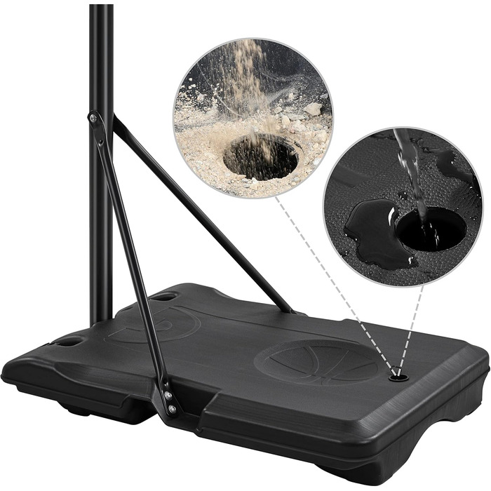 Yaheetech Adjustable Height Basketball Hoop Stand with Wheels - Indoor/Outdoor Basketball System, Water/Sand Fillable Base, 216-246cm