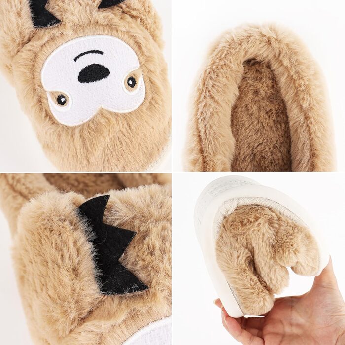 Тапочки жіночі зимові подарунок для жінок, теплі, пухнасті, з антиковзаючою підошвою, фальшиве єнот, 40/41 EU, багатоколірні