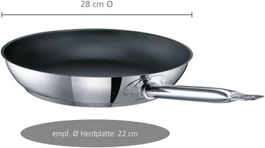 Industar Diamas Pro Stainless Steel Fry Pan - 28cm - Stiftung Warentest Winner