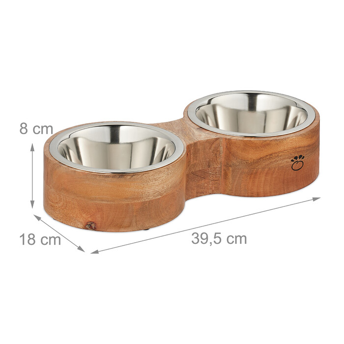 Relaxdays Dog Bowl with 2 Bowl Inserts