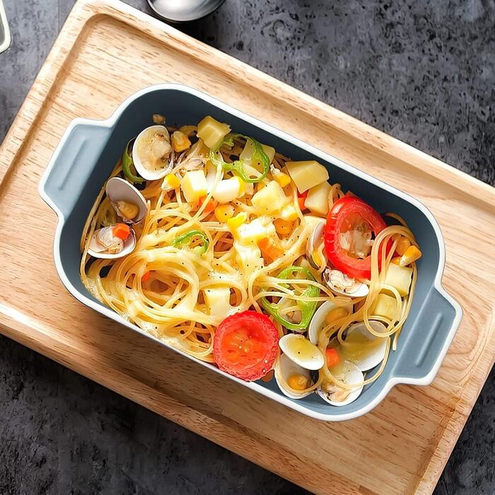 Форма для лазаньї, 2 шт., 22 x 12 см, керамічна, з ручками (блакитна)