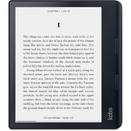 Kobo Sage: Електронна книга з 8-дюймовим HD-екраном Carta E Ink, водонепроникність, Bluetooth, Wi-Fi, 32GB, регулювання яскравості та колірної температури, фільтр блакитного світла