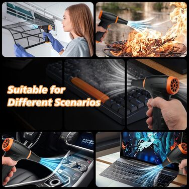 Електричний пилосос-фен WHATOOK Mini: 3 швидкості, 150000 обертів/хв, акумулятор 8000mAh, LED, для чищення ноутбука, клавіатури, авто