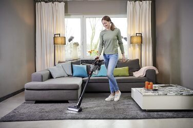 SEVERIN SEPURO акумуляторний ручний та стійковий пилосос з інноваційною технологією пилозбірників та акумулятором Einhell Power, бездротовий пилосос з мішком для алергіків, акумуляторний пилосос, HV 7185 (безмішковий варіант)