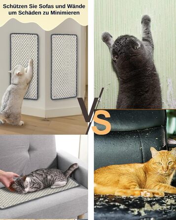 Килимок для котів JanYoo від подряпин, сизаль, 60x25 см (2 шт.) - захист від когтів для меблів