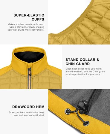 Little Donkey Andy Легка пухова жилетка для чоловіків. Тепла безрукавна куртка для активного відпочинку, туризму, бігу (M, жовто-бурштиновий)