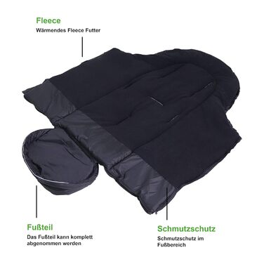 Дитячий зимовий конверт Kaiser Naturfelle Iglu Thermo Fleece чорний
