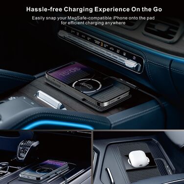 Автомобільне зарядне пристрій MagSafe Pad Polmxs: Швидка зарядка 15W, бездротова зарядка, 40W адаптер, кабель 30см, сумісність з iPhone 17/16/15/14/13/12