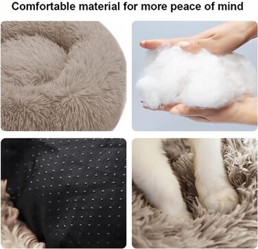 Кругле ліжко для котів та собак Nisrada, 70 см, світло-рожеве, з антиковзною основою, для кошенят та собак маленьких та середніх порід