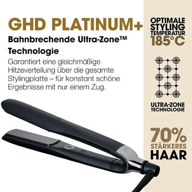 Випрямляч для волосся ghd Platinum+ чорного кольору - професійний стайлер для всіх типів волосся, захист кольору, більше блиску, нова упаковка