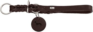 HUNTER Halsung Dressur SOLID EDUCATION, темно-коричнева, міцна шкіра, ручна плетіння, з гачком, Made in Germany, розмір L