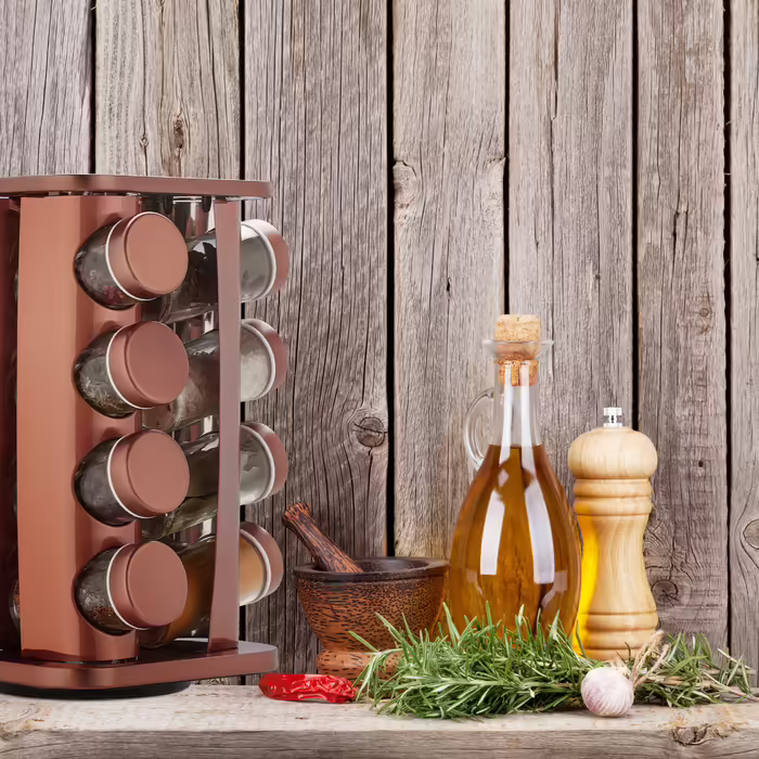 Relaxdays Spice Carousel with 16 Jars
