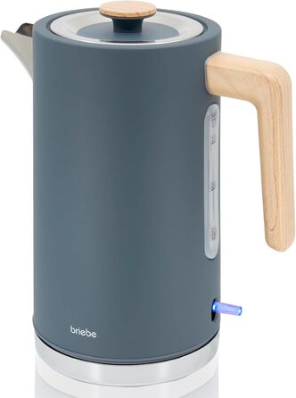 Тостер Briebe Nordic Set з водоваркою 1.7л, 2 відділення, 6 режимів підсмажування, сірий, BPA-free