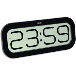 TFA Dostmann Digital Wall Clock with Hourly Chime Bim Bam, 60.4514.02, Radio-Controlled Clock with 5 Different Hourly Chimes (Big Ben, Bird, Cuckoo, Bells, Singing Bowl), Alarm Function, LED Display, white (Black)