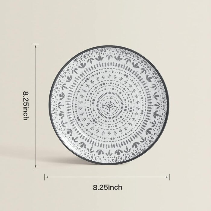 Набір посуду з меламіну на 8 осіб (24 шт.) - тарілки та набір посуду з меламіну, ідеально для кемпінгу, дачі та відпочинку на природі