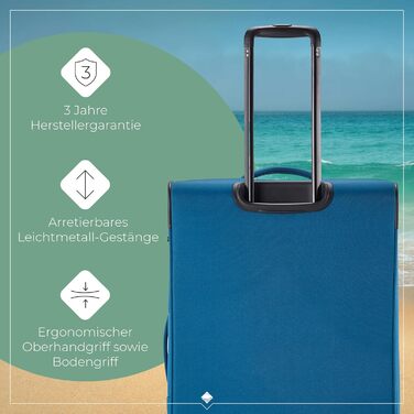 Набір валіз Travelite Chios (L/M/S) Petrol: міцний корпус, ручна поклажа, IATA