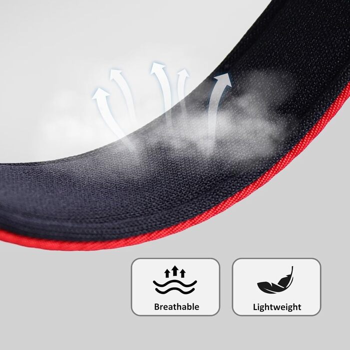 Нашийник для собак Didog нейлоновий, м'який, з металевою застібкою, чорний, L (розмір S: 25-38 см, червоний)