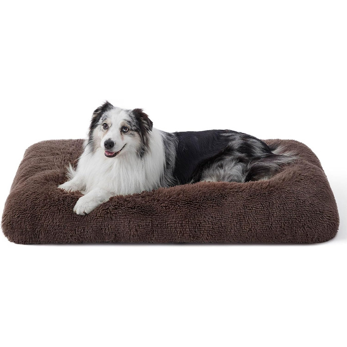 М'яке ліжко для собак BEDSURE великих порід - 104x69x8 см, миється, з антиковзним дном, коричневе